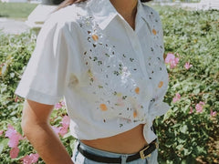 Floral Print Long-Sleeve Blouse
